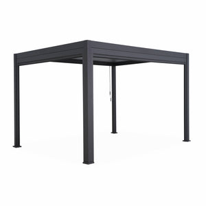 Pergola bioclimatica 3x4m + tenda da sole 4m, antracite