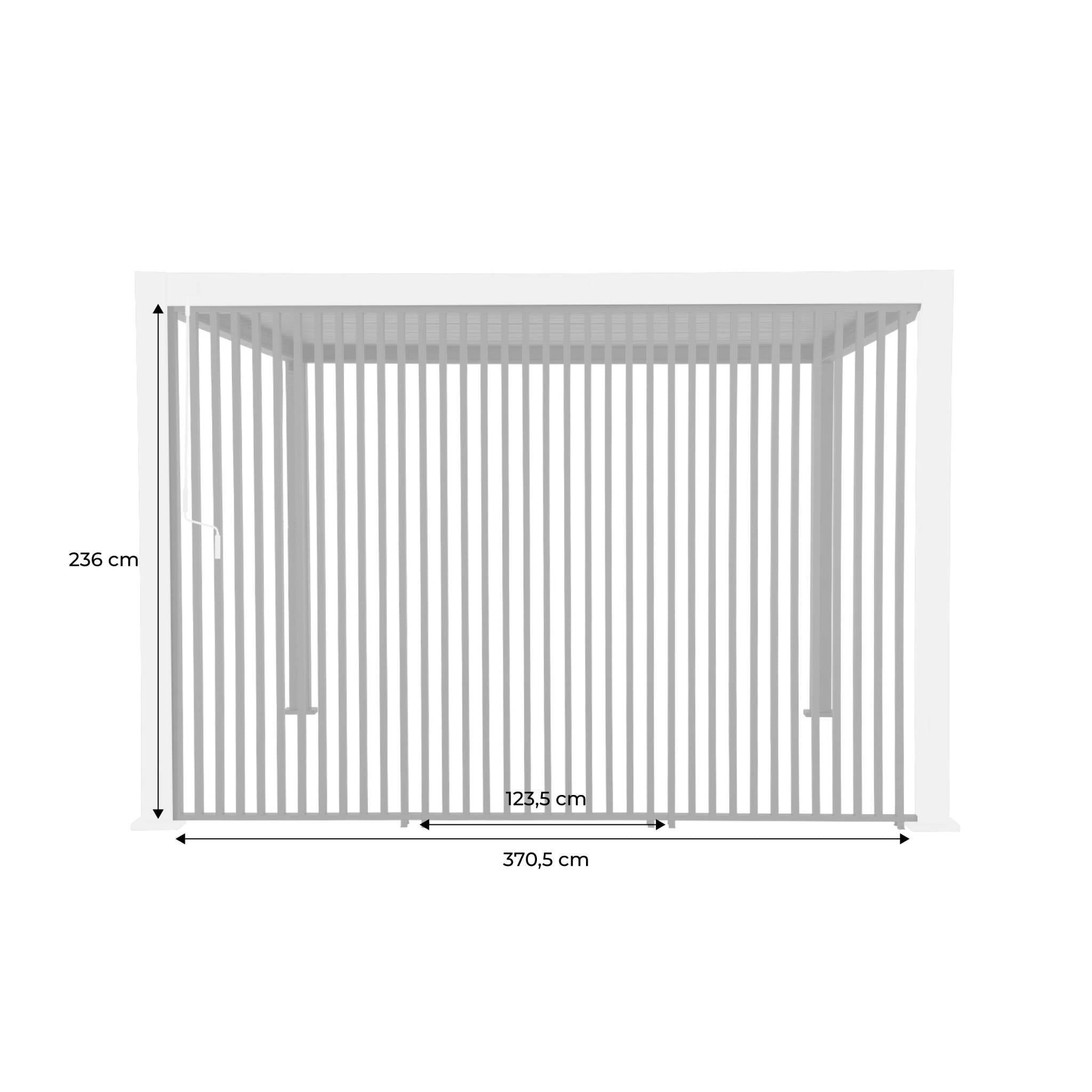 Set di 3 persiane verticali 1.3m per pergola bioclimatica, antracite