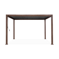 Pergola bioclimatica 3x4m in alluminio a lamelle orientabili, marrone