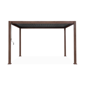 Pergola bioclimatica 3x4m in alluminio a lamelle orientabili, marrone