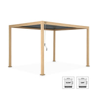 Pergola bioclimatica 3x4m in alluminio a lamelle orientabili, marrone