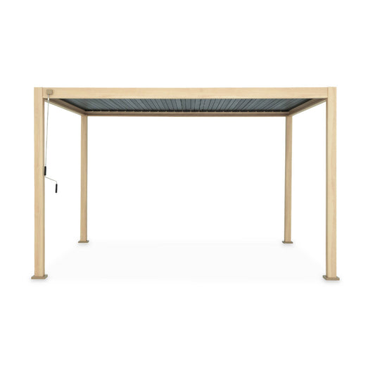 Pergola bioclimatica 3x4m in alluminio a lamelle orientabili, marrone