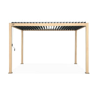 Pergola bioclimatica 3x4m in alluminio a lamelle orientabili, marrone