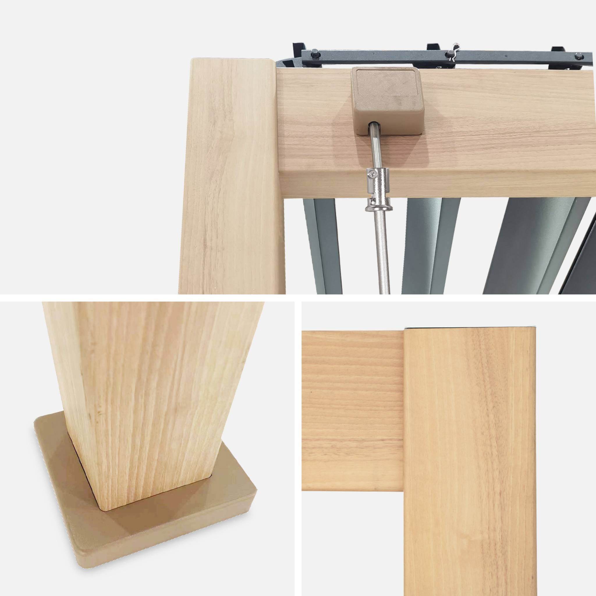 Pergola bioclimatica 3x4m in alluminio a lamelle orientabili, marrone