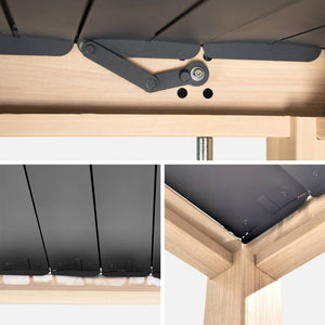 Pergola bioclimatica 3x4m in alluminio a lamelle orientabili, marrone