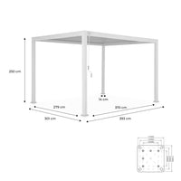 Pergola bioclimatica 3x4m in alluminio a lamelle orientabili, marrone