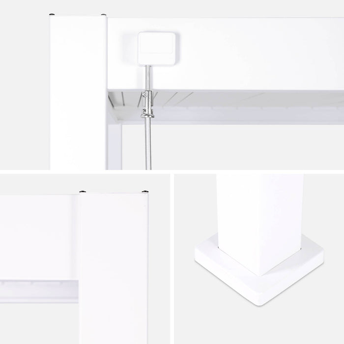 Pergola bioclimatica 3x4m in alluminio a lamelle orientabili, bianco