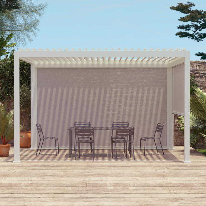 Tenda laterale 4m per pergola triomphe 3x4m, bianco