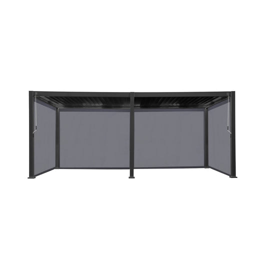 Pergola bioclimatica 3x6m in alluminio + 4 tende 3m, antracite