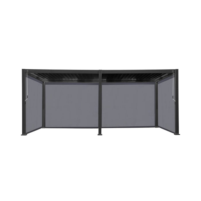 Pergola bioclimatica 3x6m in alluminio + 4 tende 3m, antracite