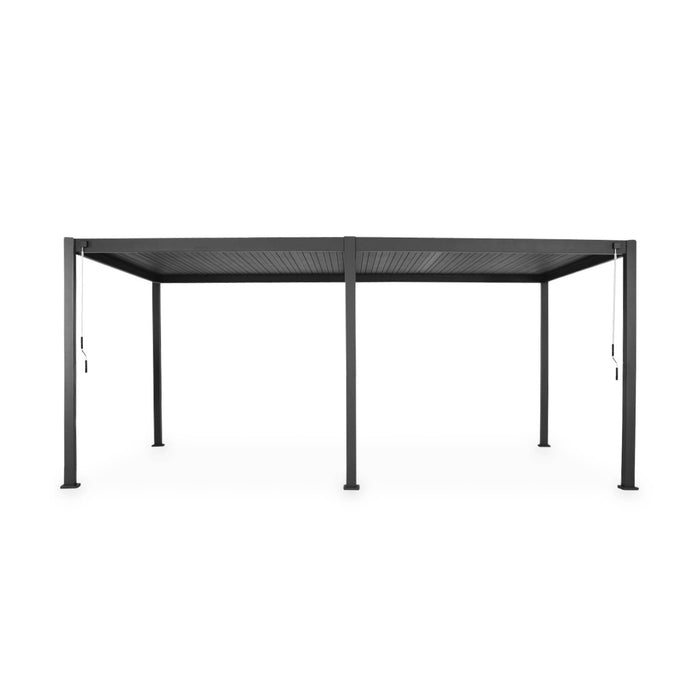 Pergola bioclimatica 3x6m in alluminio, lamelle orientabili, antracite