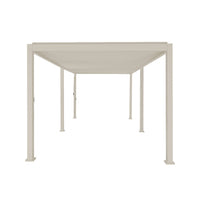 Pergola bioclimatica 3x6m in alluminio, lamelle orientabili, beige