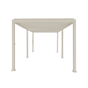 Pergola bioclimatica 3x6m in alluminio, lamelle orientabili, beige