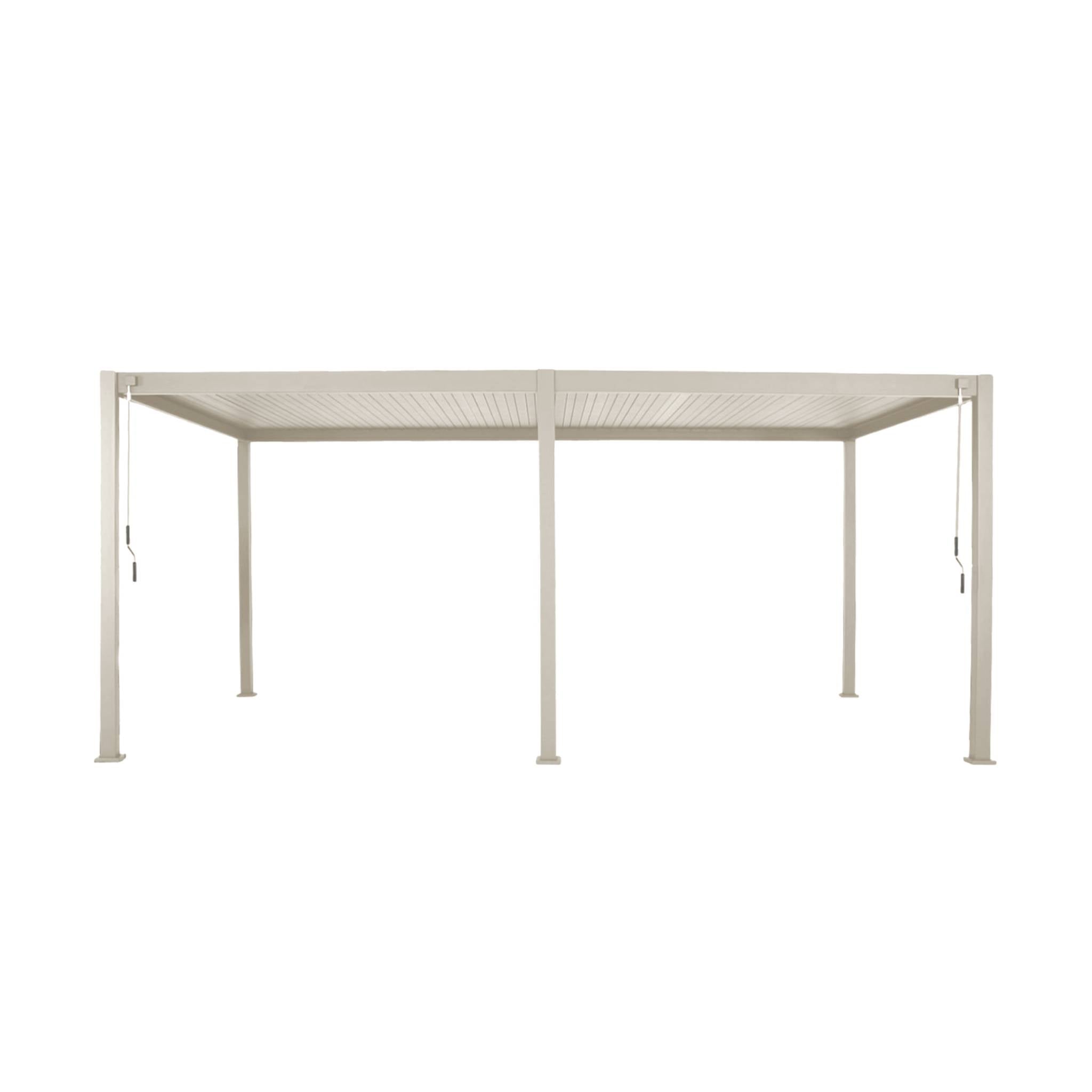 Pergola bioclimatica 3x6m in alluminio, lamelle orientabili, beige