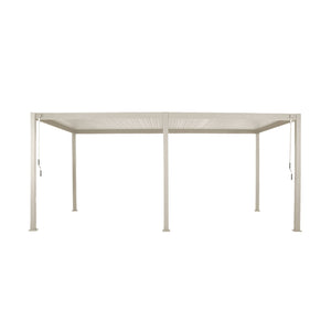 Pergola bioclimatica 3x6m in alluminio, lamelle orientabili, beige