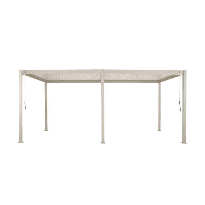 Pergola bioclimatica 3x6m in alluminio, lamelle orientabili, beige