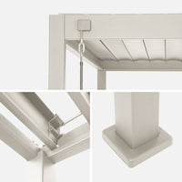 Pergola bioclimatica 3x6m in alluminio, lamelle orientabili, beige