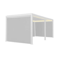 Pergola bioclimatica 3x6m elettrica in alluminio con led + 4 tende 3m,