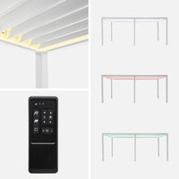 Pergola bioclimatica 3x6m elettrica in alluminio con led + 4 tende 3m,