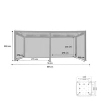 Pergola bioclimatica 3x6m elettrica in alluminio con led + 4 tende 3m,