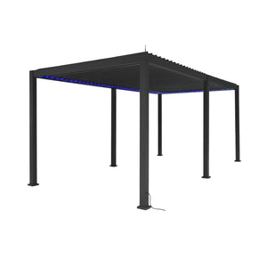 Pergola bioclimatica 3x6m elettrica in alluminio con illuminazione a