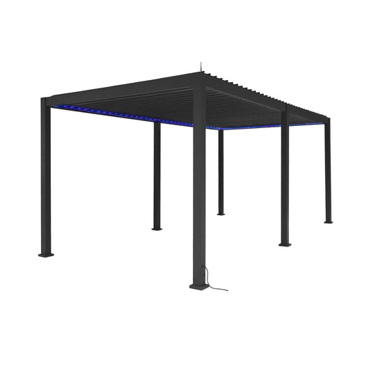Pergola bioclimatica 3x6m elettrica in alluminio con illuminazione a