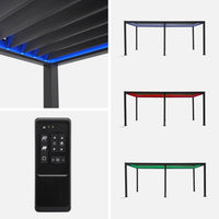 Pergola bioclimatica 3x6m elettrica in alluminio con illuminazione a