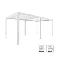 Pergola bioclimatica 3x6m in alluminio, lamelle orientabili, bianco