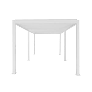 Pergola bioclimatica 3x6m in alluminio, lamelle orientabili, bianco