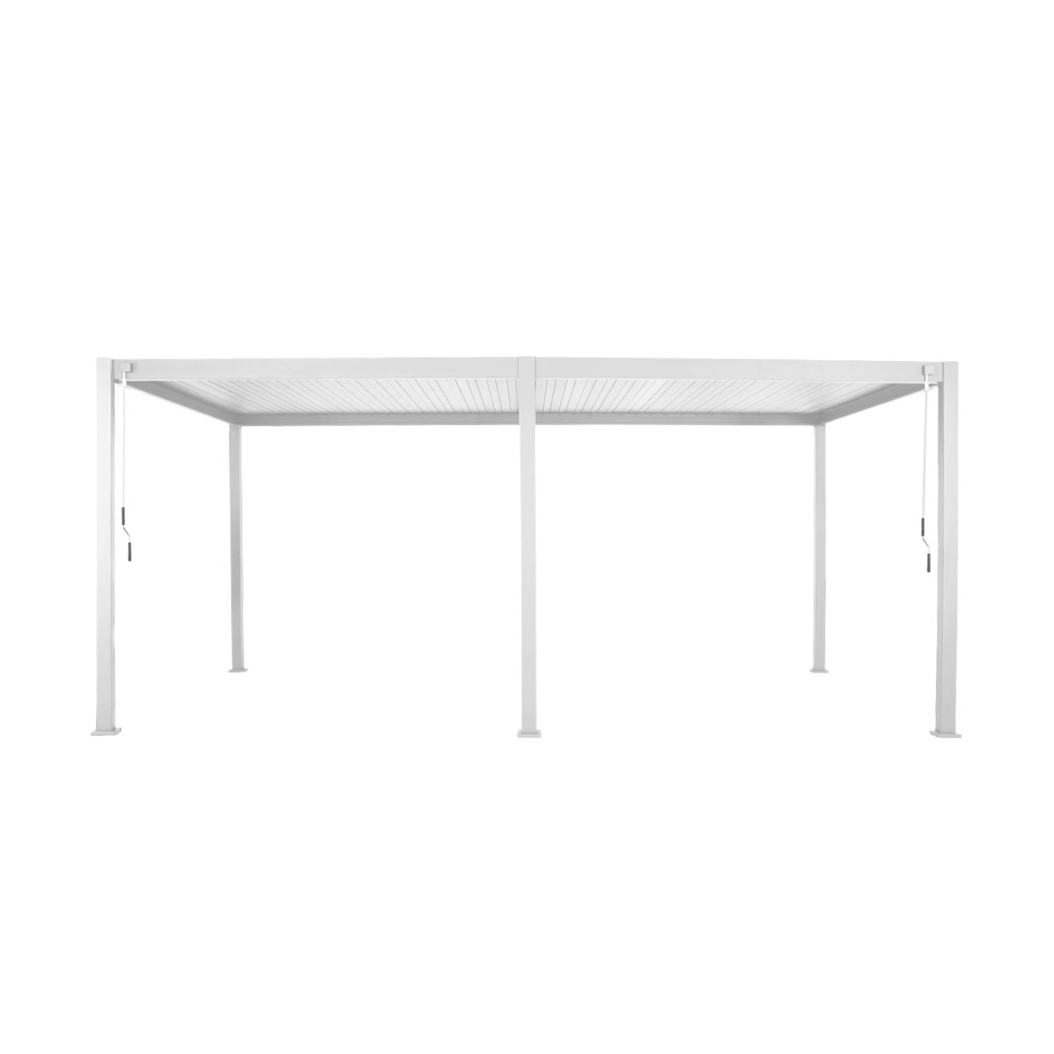 Pergola bioclimatica 3x6m in alluminio, lamelle orientabili, bianco
