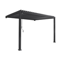 Pergola bioclimatica 3x4m in alluminio addossata, lame orientabili ,