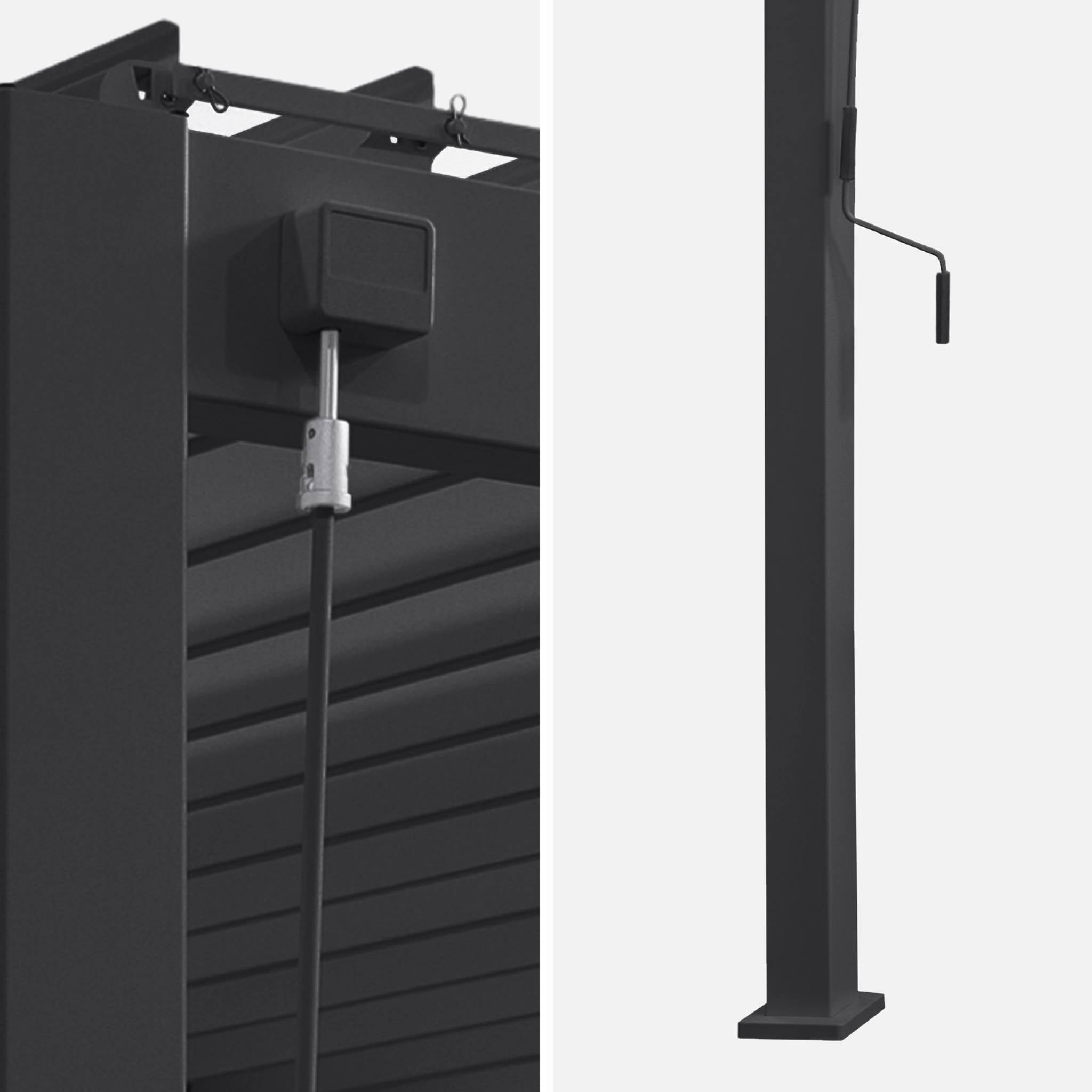 Pergola bioclimatica 3x4m in alluminio addossata, lame orientabili ,