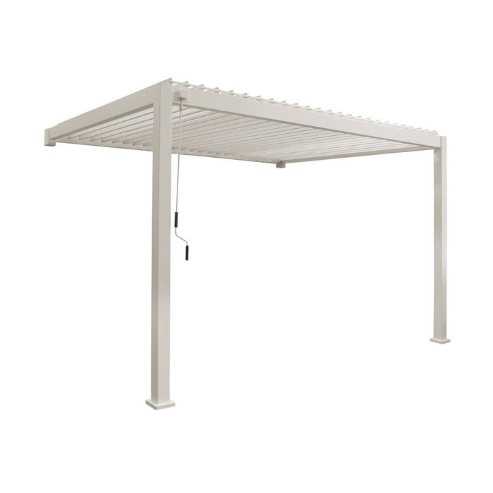 Pergola bioclimatica 3x4m in alluminio addossata, lame orientabili ,