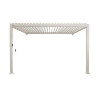 Pergola bioclimatica 3x4m in alluminio addossata, lame orientabili ,