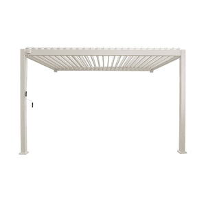 Pergola bioclimatica 3x4m in alluminio addossata, lame orientabili ,