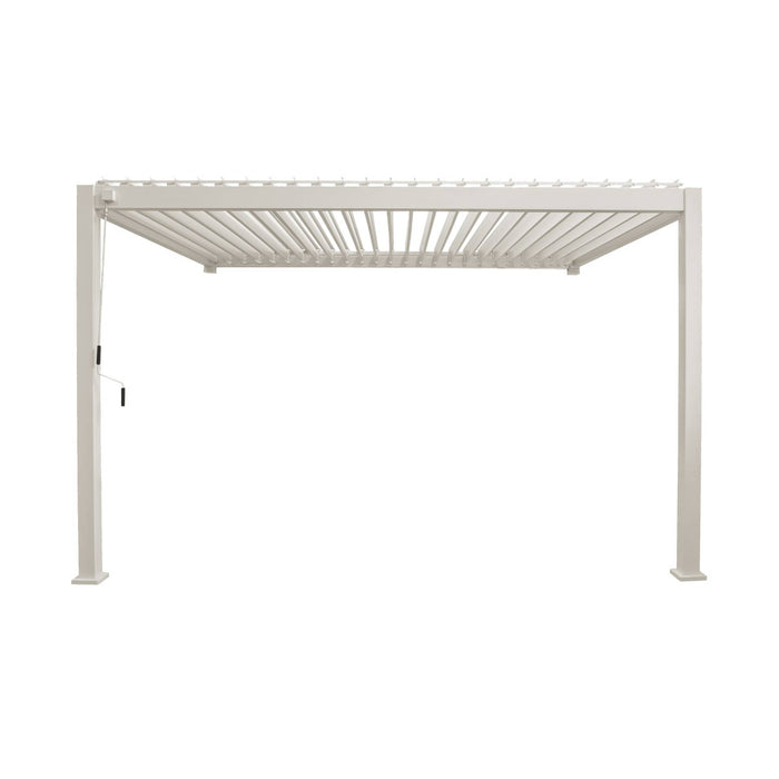 Pergola bioclimatica 3x4m in alluminio addossata, lame orientabili ,