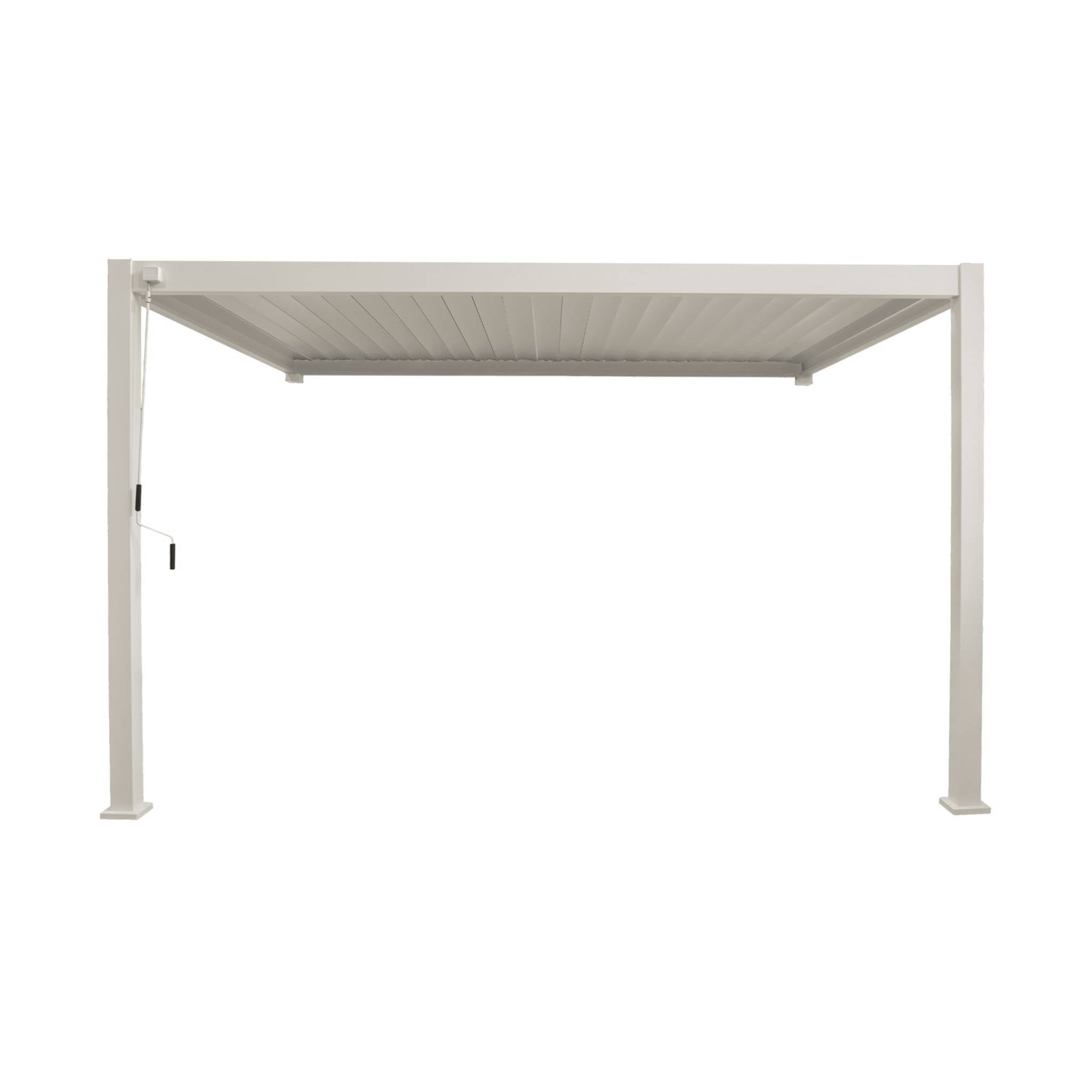 Pergola bioclimatica 3x4m in alluminio addossata, lame orientabili ,