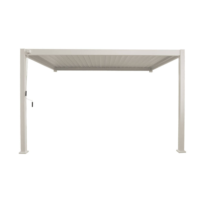 Pergola bioclimatica 3x4m in alluminio addossata, lame orientabili ,