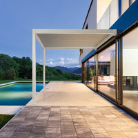 Pergola bioclimatica 3x4m in alluminio addossata, lame orientabili ,