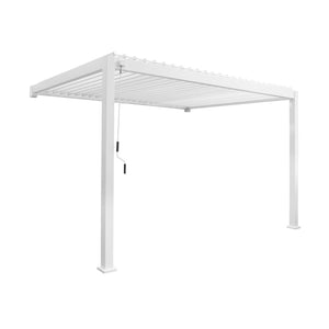 Pergola bioclimatica 3x4m in alluminio addossata, lame orientabili ,
