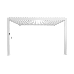 Pergola bioclimatica 3x4m in alluminio addossata, lame orientabili ,
