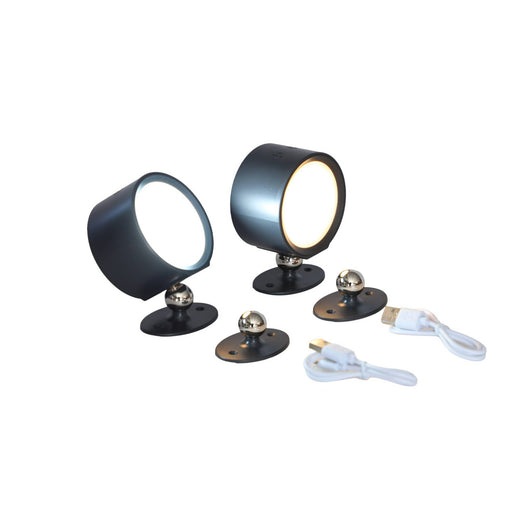 Set 2 lampade ricaricabili per pergola, antracite