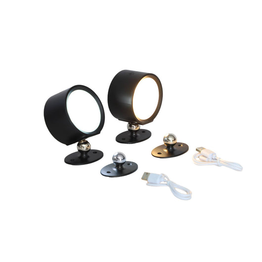 Set 2 lampade ricaricabili per pergola, nero