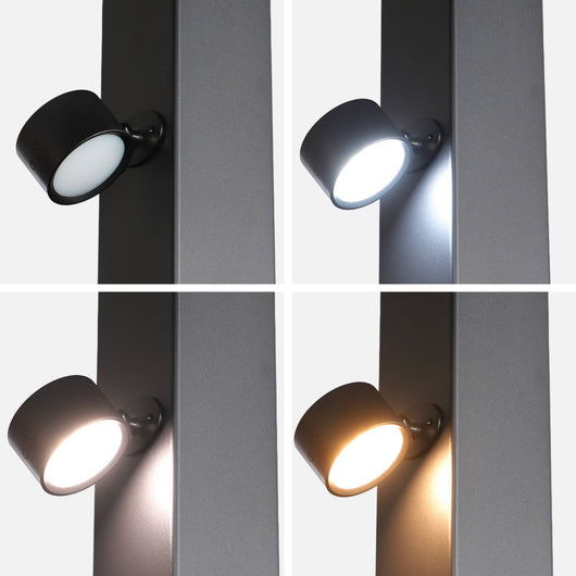 Set 2 lampade ricaricabili per pergola, nero