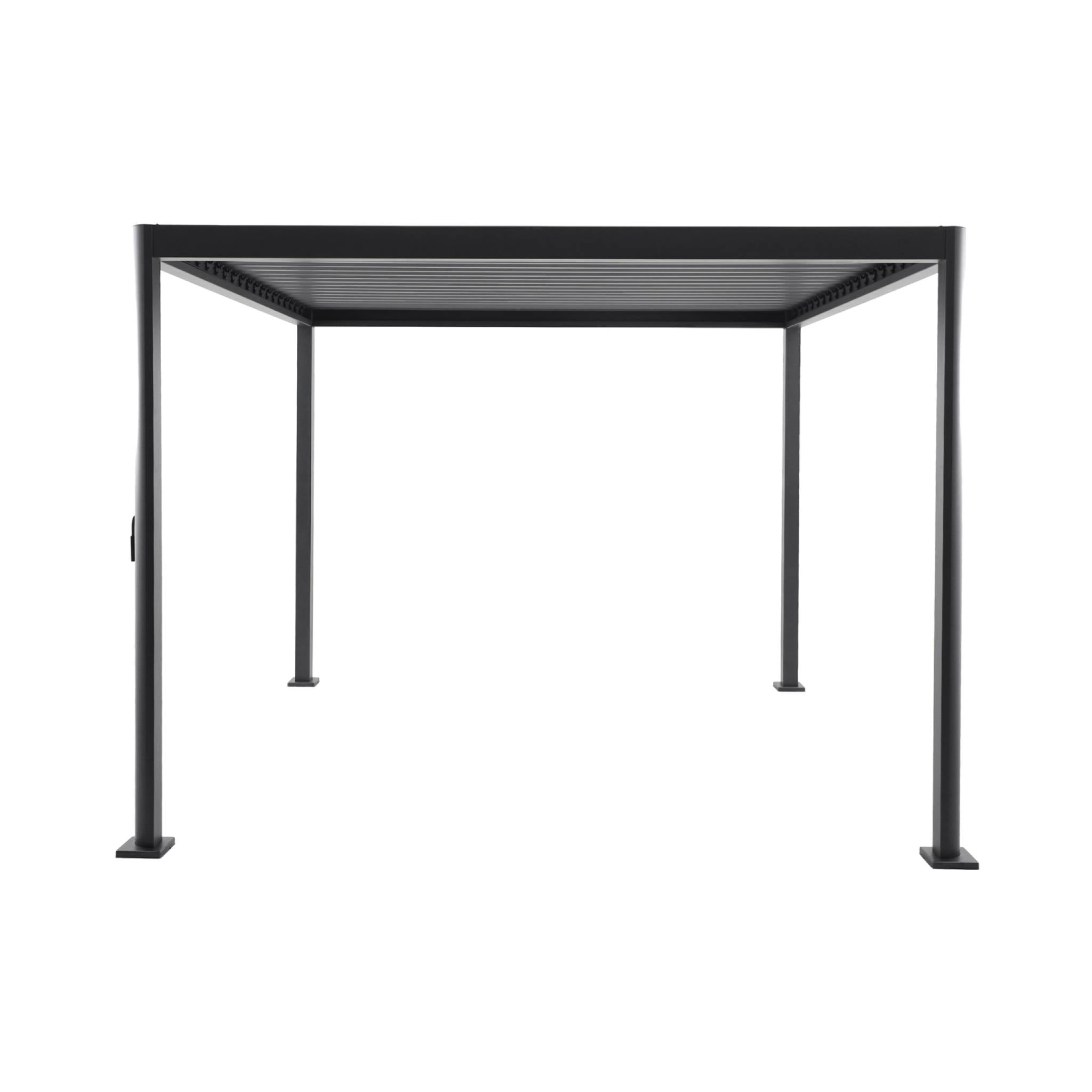 Pergola bioclimatica 3x3m in alluminio e acciaio, lamelle orientabili,