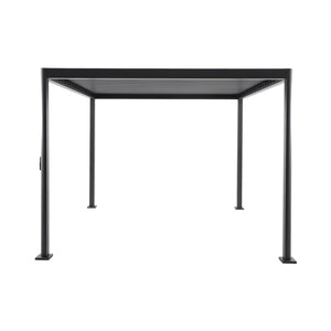 Pergola bioclimatica 3x3m in alluminio e acciaio, lamelle orientabili,