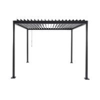 Pergola bioclimatica 3x3m in alluminio e acciaio, lamelle orientabili,