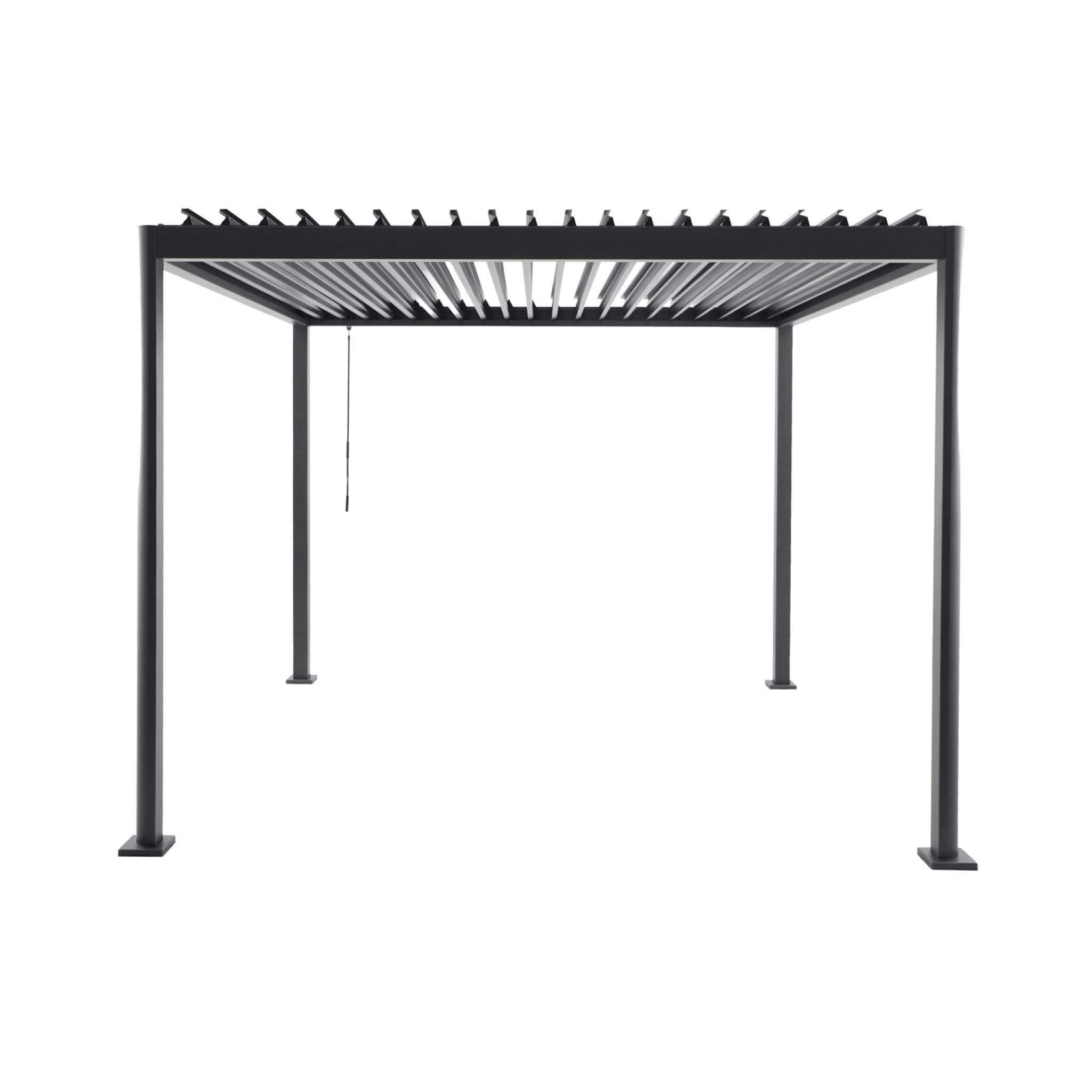 Pergola bioclimatica 3x3m in alluminio e acciaio, lamelle orientabili,
