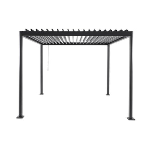 Pergola bioclimatica 3x3m in alluminio e acciaio, lamelle orientabili,