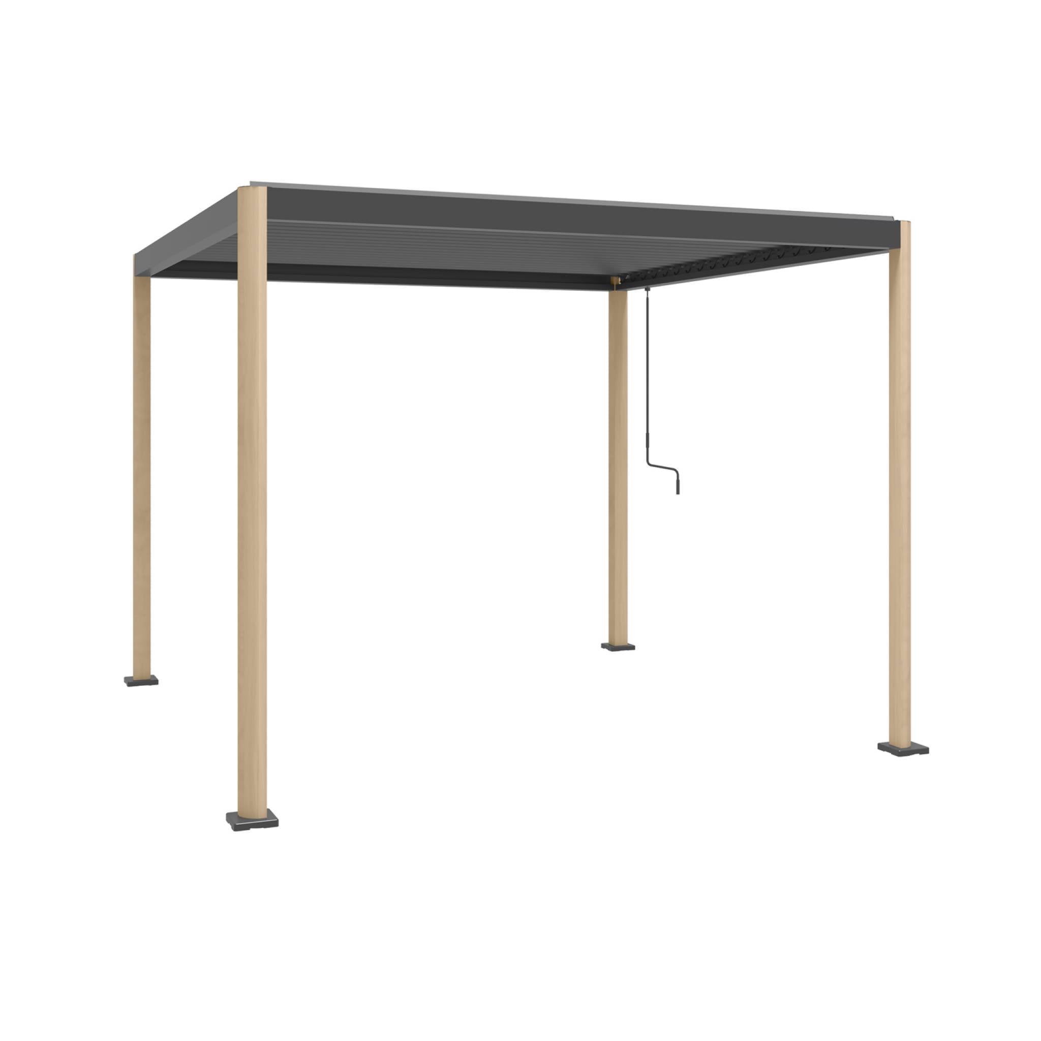 Pergola bioclimatica 3x3m in alluminio e acciaio, lamelle orientabili,